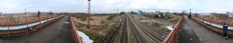 Kupškio geležinkelio stotis nuo pėsčiųjų tilto
